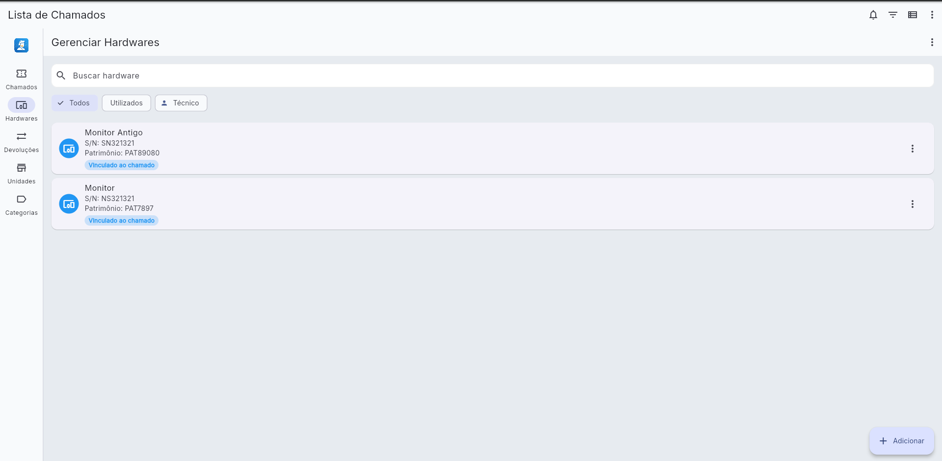 Gerenciamento de hardwares