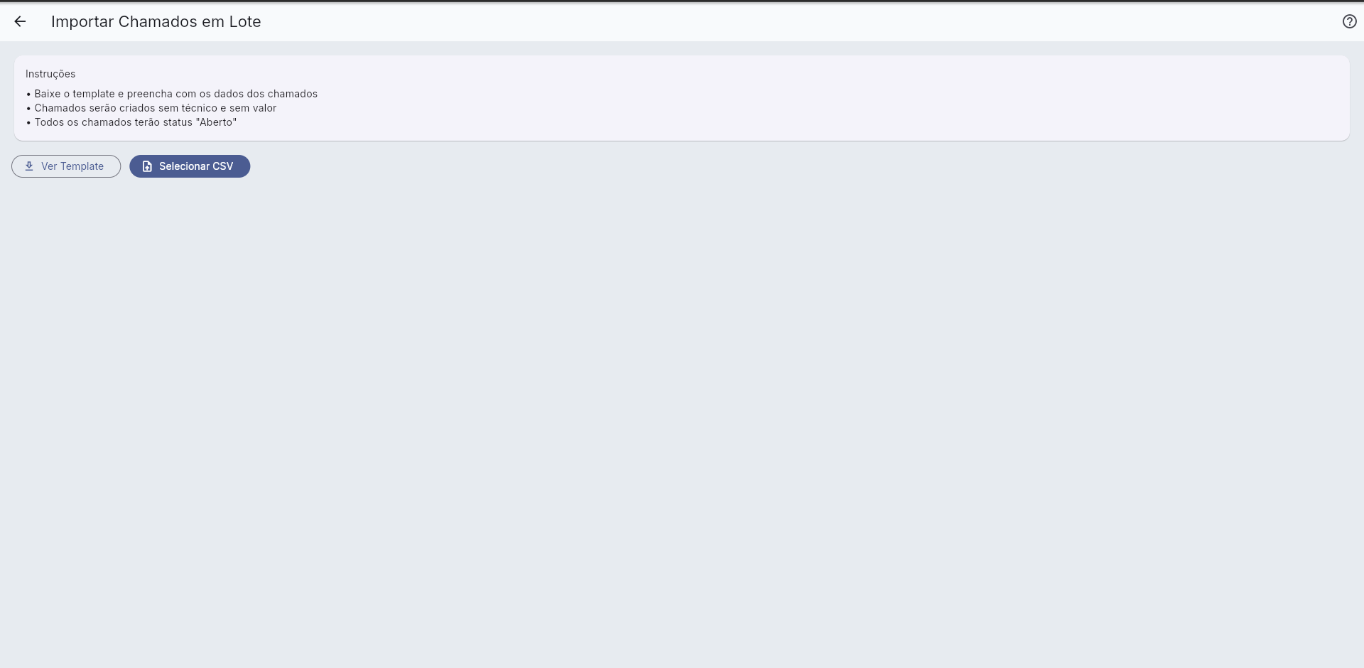 Importação em lote