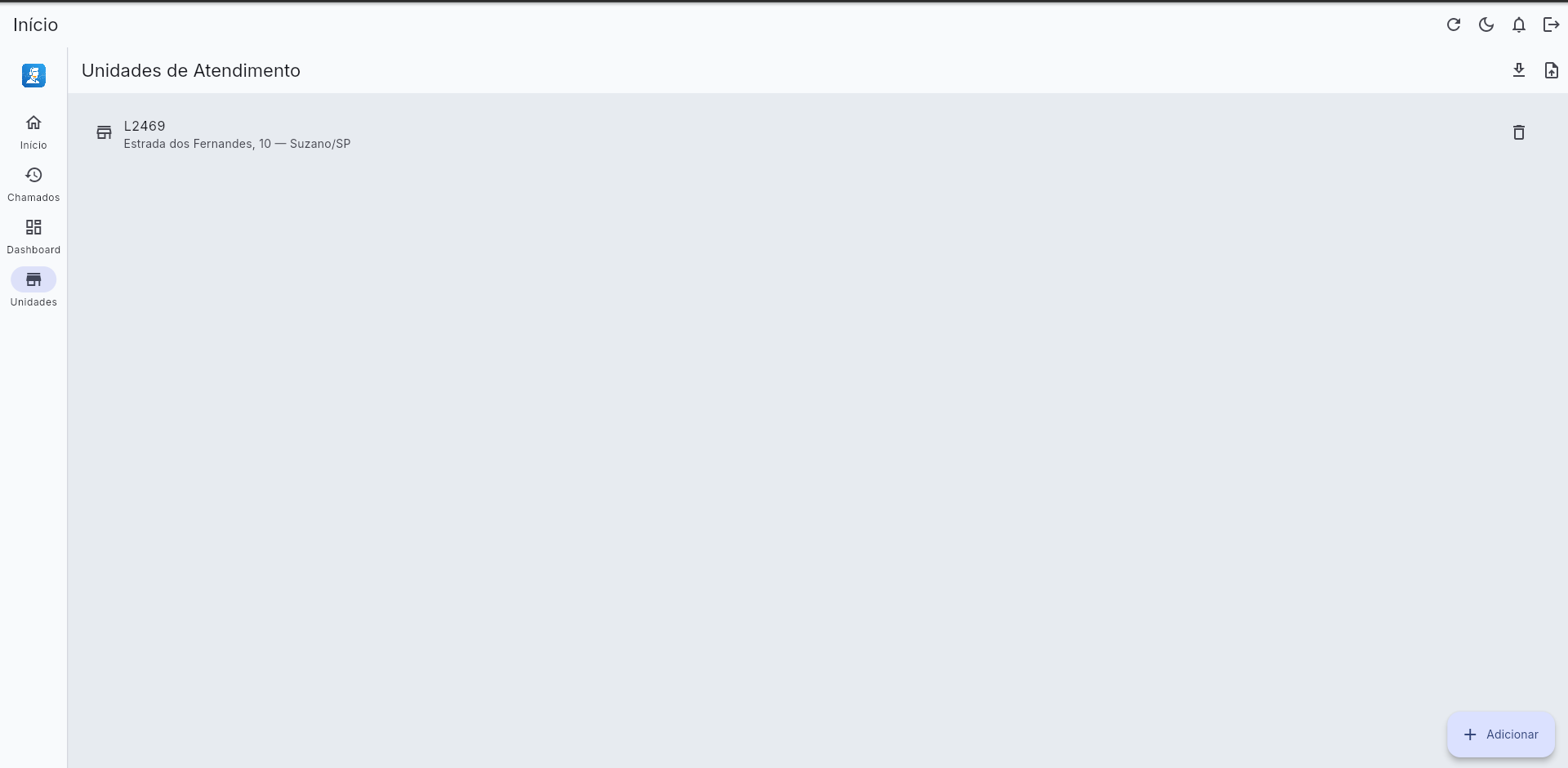 Unidades de atendimento