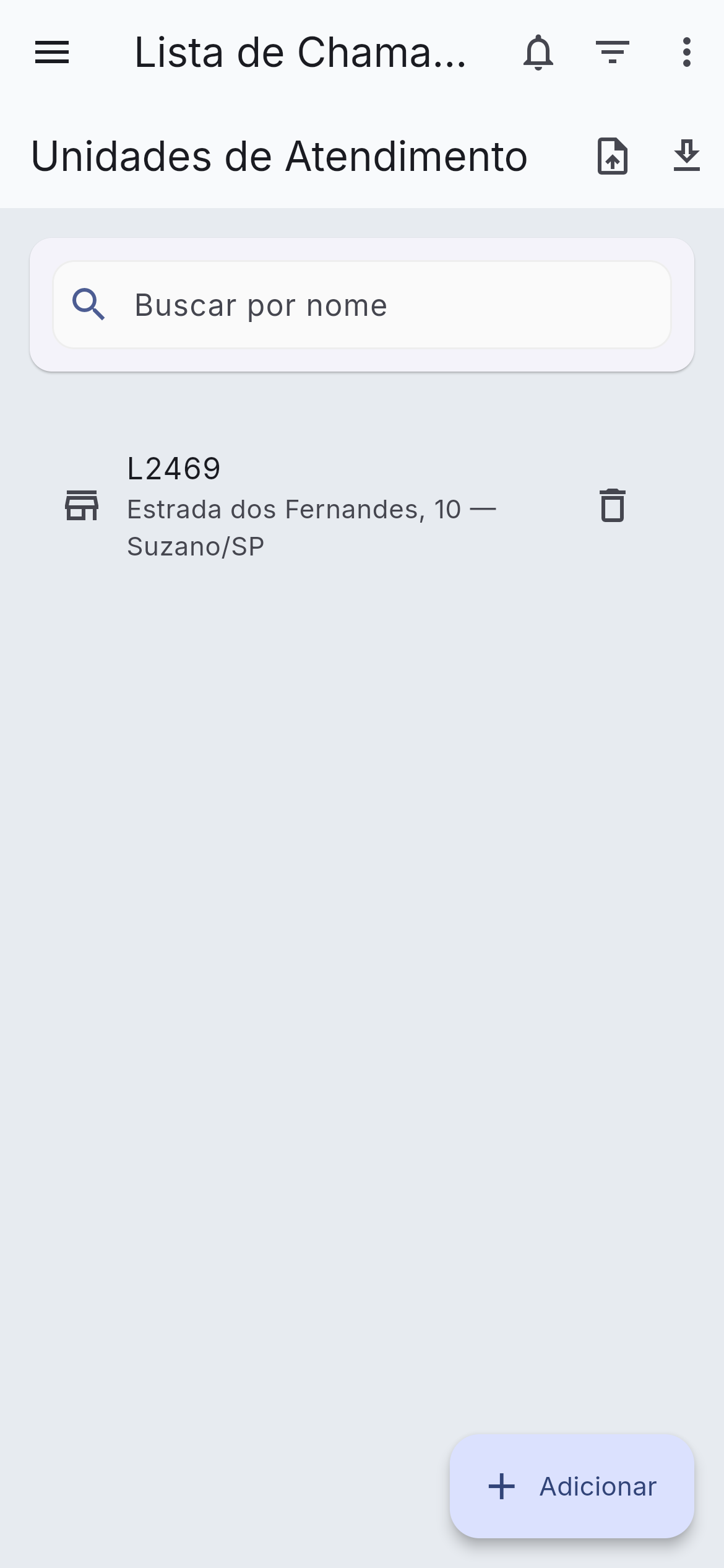 Unidades de atendimento